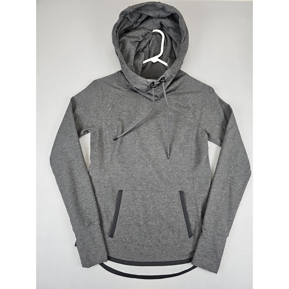 Athleta Hoodie Women's XXS Gray Sweatshirt Sentry Top Thumbholes & Pocket 243273